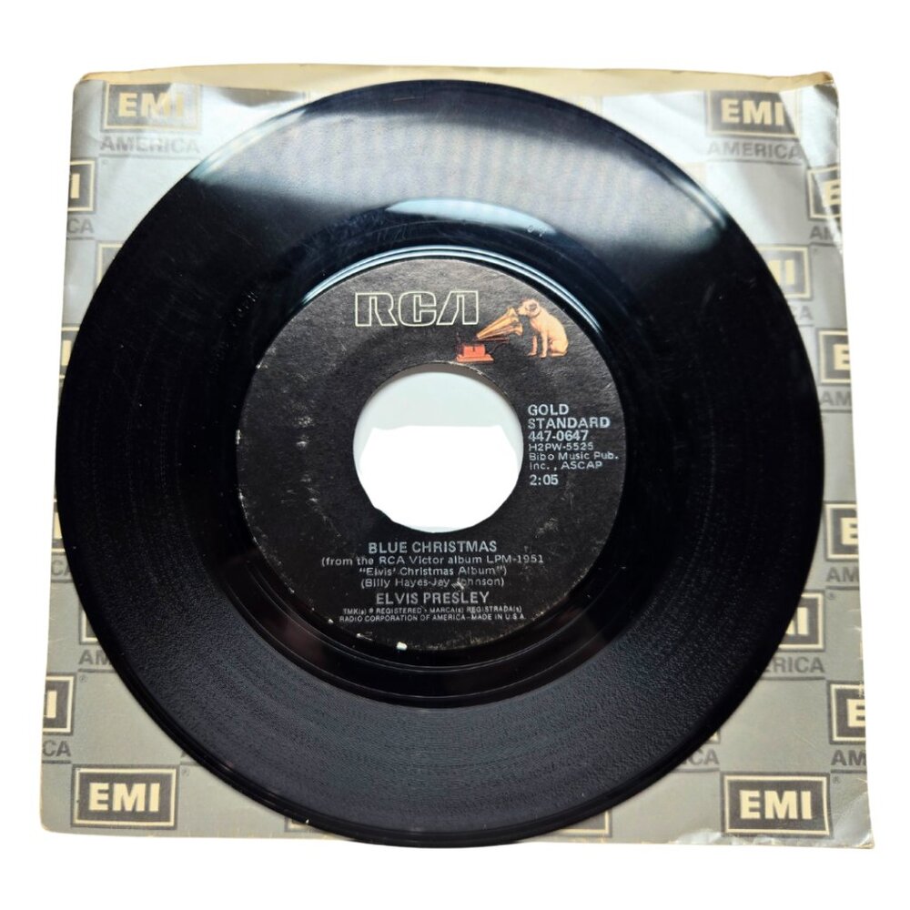 ELVIS Blue Christmas /Santa Claus is Back In Town RCA 447-0647 Gold Standard 7"